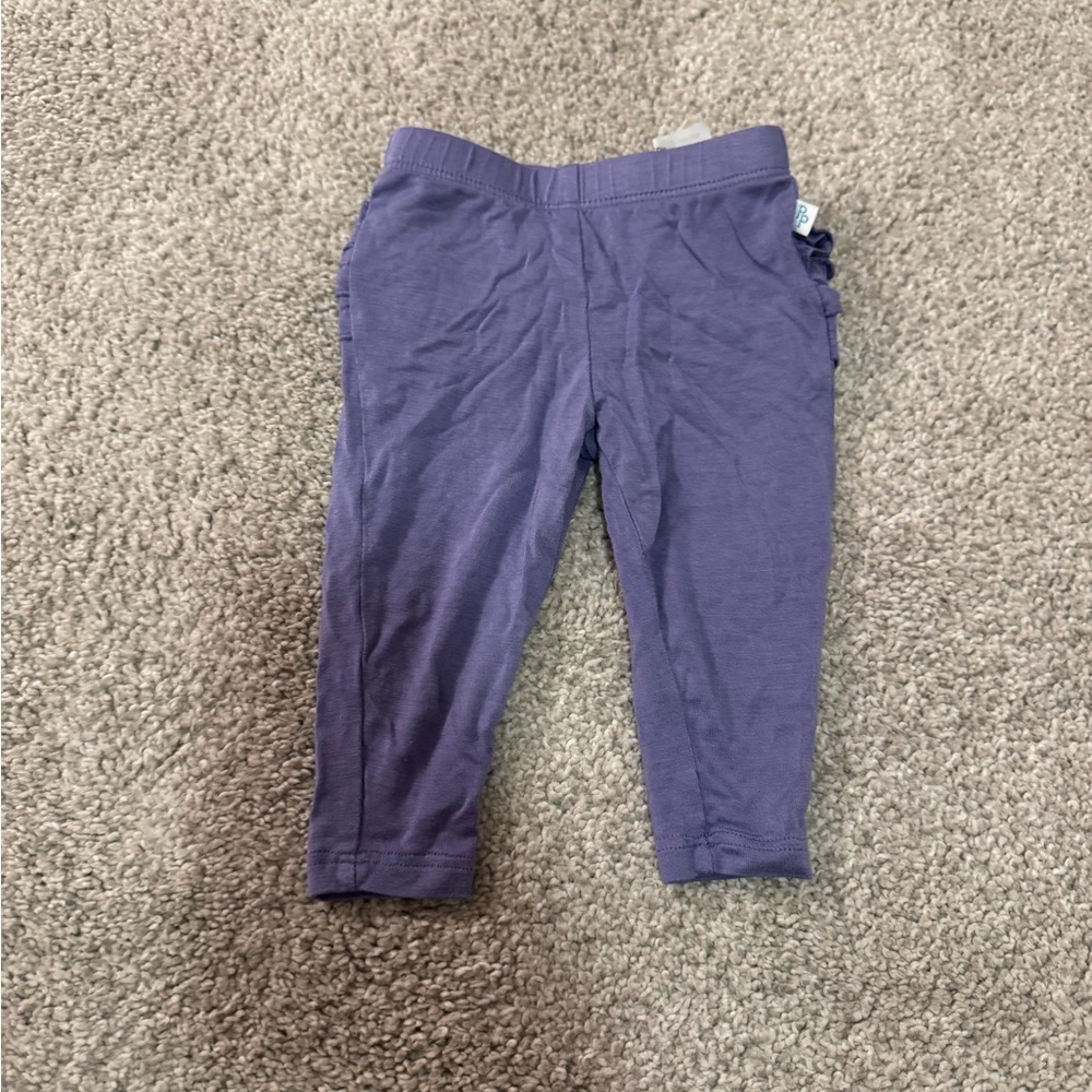 Posh Peanut Purple Stretch Leggings with Ruffle Butt